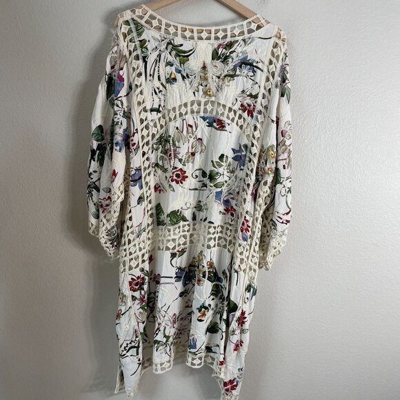 Anthropologie Womens One Size Clea Crochet Floral Embroidered Kimono Jacket - Picture 12 of 14